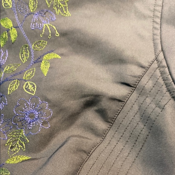 Sigrid Olsen Jacket Long Silk Embroidered Asian Inspired Quiet Luxury Size 12 - Picture 8 of 16